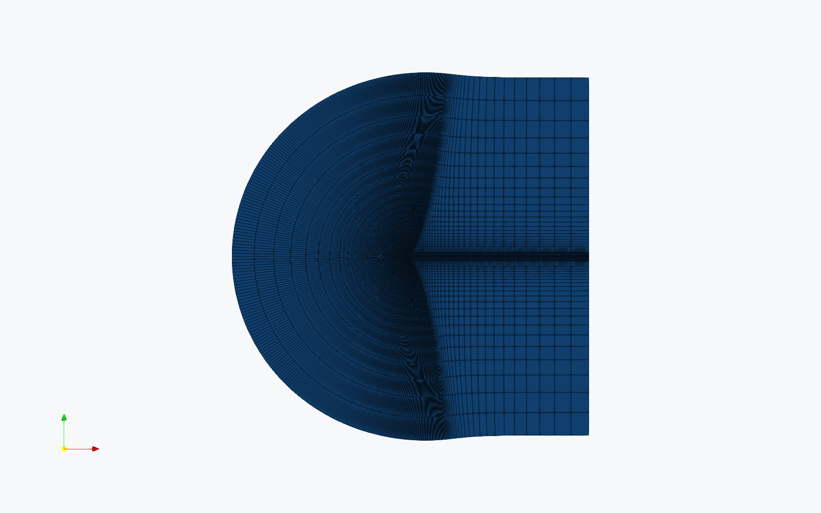 ParaView render of the URP CGNS NACA 0012 airfoil mesh
